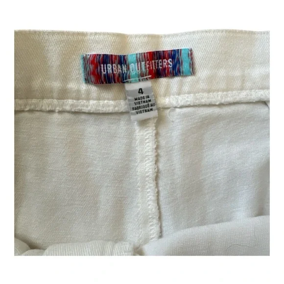 Urban Outfitters White Wide Leg Pants Zip Front Size 4 - Picture 2 of 7